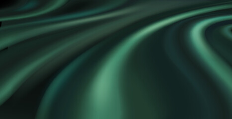 Green drapery silk fabric luxury background. Wavy abstract satin cloth vector texture pattern. Smooth shiny drape material curtain. Elegant velvet