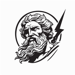 Zeus with Lightning Power Mythology Vector Image on white background