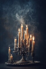 Eerie Candlelight - A Candelabras Glow in the Dark.