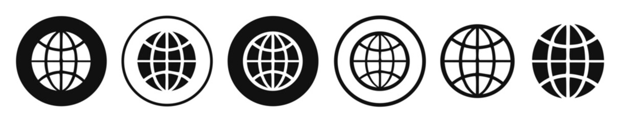 High resolution globe or website icon set isolated on transparent background. design element for Website, app, business card, cv 
