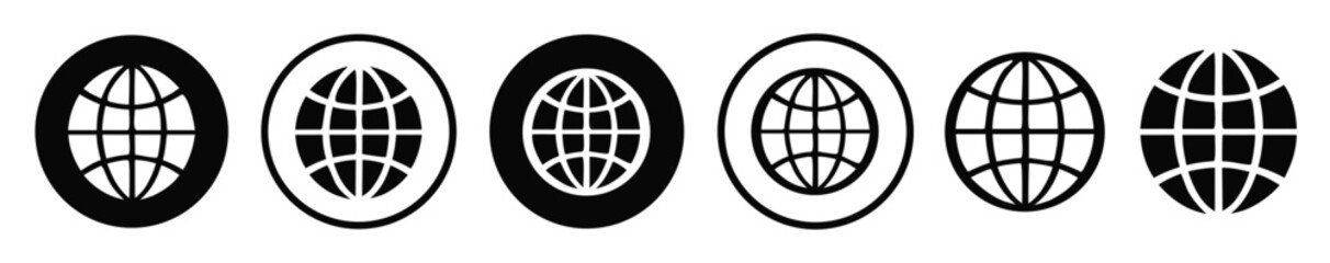 High resolution globe or website icon set isolated on transparent background. design element for Website, app, business card, cv 
