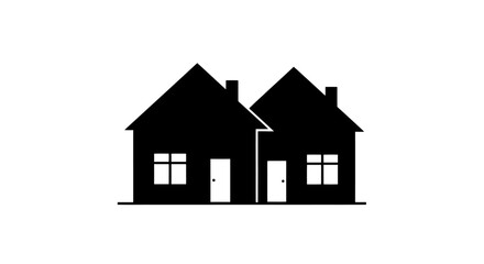 Minimalist House Icon Depicting Residential Real Estate, Suitable for Property Listings, Home Services Advertising, and Architectural Design Presentations