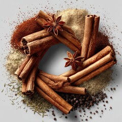 Aromatic Spice Wreath with Cinnamon and Star Anise