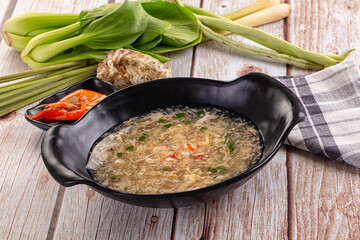 Asian soup with crab and prawn