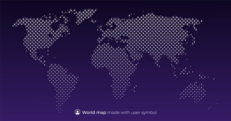 Fototapeta premium Vector design of a world map built with small user icons