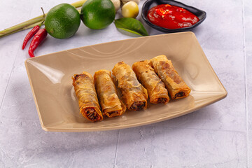 Stuffed Vietnamese Nem roll with meat