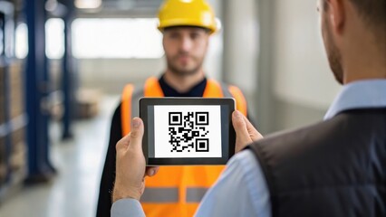 Monitoring worker with a QR code scan