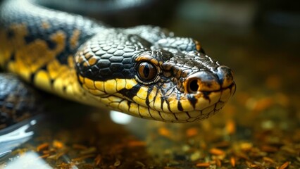 Fototapeta premium Clear image of the head of a water snake