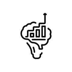 Black line icon for growth mindset