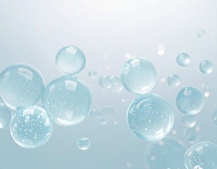 ヒアルロン酸やセラミドを連想させる水の泡 ジェネレーティブAI