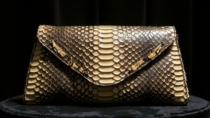 Exquisite display of snake patterned leather bags
