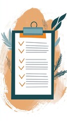 A clipboard with a list of items and a check mark