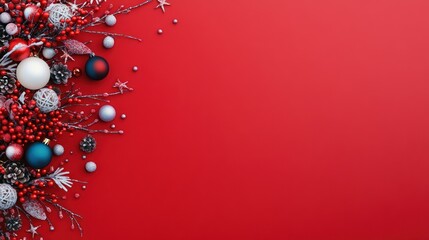 Fototapeta premium Christmas decorations border design