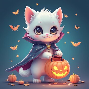 spooky-cute trick or treat cat