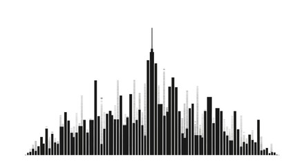 Obraz premium A black graphic illustration of a sound wave or music frequency chart on International Music Day, against a clean white background.