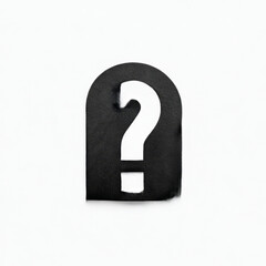  Textured question mark illustration, white on black, representing grunge inquiry and mystery