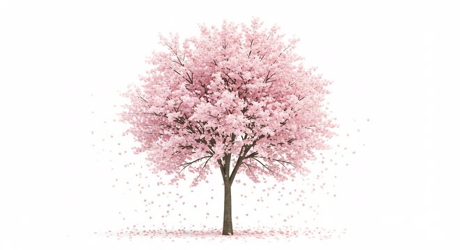 春の柔らかな光に包まれた、満開の桜の美しい木. AI Generated