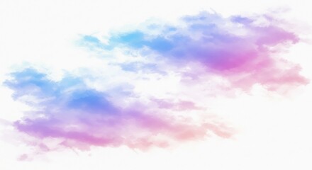 虹色雲 柔らかな光 空想的な水彩画風. AI Generated