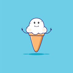 Cute Ice Cream Cartoon Vector