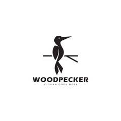 Iconic Elegant Woodpecker Logo Vector Template