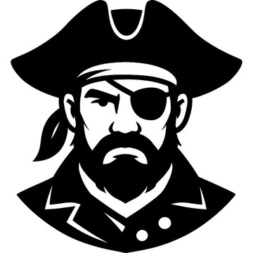 Minimalistic pirate quartermaster silhouette