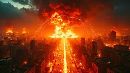 Creative images of urban energy eruption