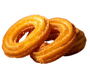  Sweet Churros with Floating Cinnamon Sticks and Sugar Crystals