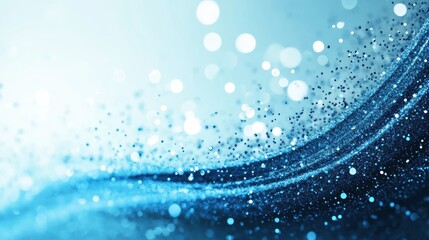 Abstract Blue Sparkling Bokeh Background