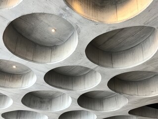Concrete Ceiling with Circular Cutouts