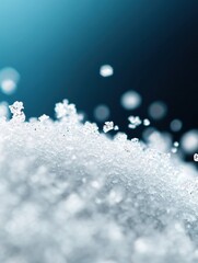 Snow Crystals Macro with Blue Gradient