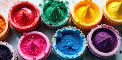 A vibrant array of colorful food dyes in various shades and forms, ready for baking or cooking projects Perfect for culinary arts, food blogging, and crafting vibrant treats , hues, treat, pink