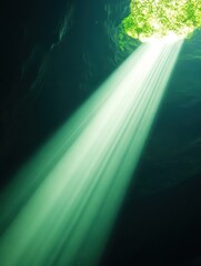 Sunlight Beaming Into Cave Entrance