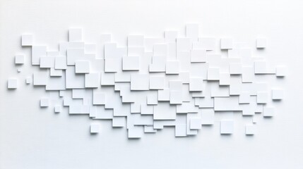Abstract White 3D Squares on Minimal Background