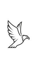 Obraz premium Eagle Flying Illustration in Minimalist Outline Style on White