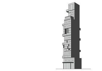 Modern Architectural Design of a Highrise Building.