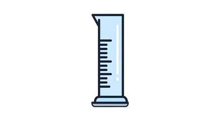 Laboratory Graduated Cylinder Precision Measurement Icon