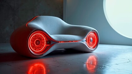 Red Light Technology Sofa Creative Image