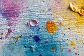 Close-up of colorful textured oil paint smears on canvas showcasing vibrant artistic palette