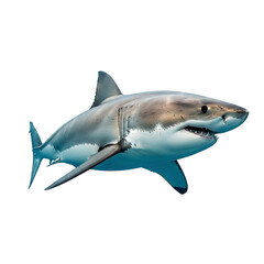 Great white shark swimming isolated on transparent background