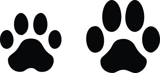cat and dog paw prints vector icon 
