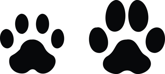 cat and dog paw prints vector icon 
