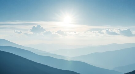 Peaceful Mountain Sunrise View.