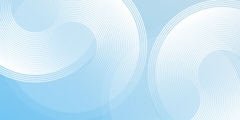 Modern minimalist banner background, pastel colorful, blue and white gradations. Circle effect style abstract modern