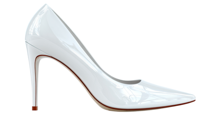 White high-heeled pointed-toe shoe