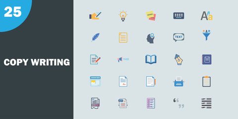 A comprehensive icon set template with a variety of icons suitable for diverse design applications and branding needs.