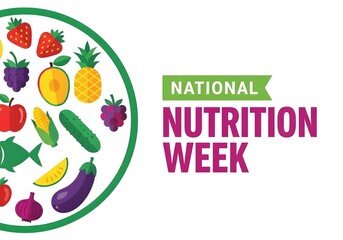 National Nutrition Week Celebratory Graphic with Food