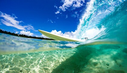 Fototapeta premium Surfer's wave, turquoise water