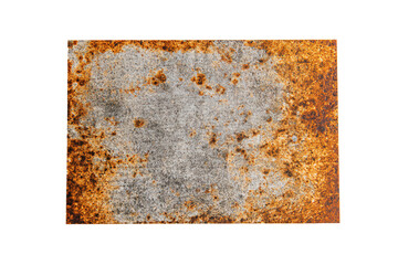 a rusted metal surface with a white background