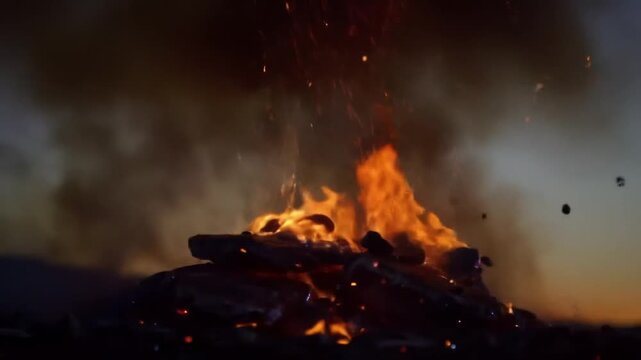 Inferno Unleashed - A Fiery Display of Intense Flames.