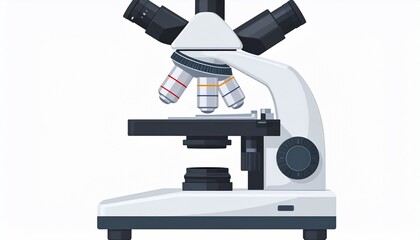 Illustration of a scientific microscope for examining microorganisms or elements
